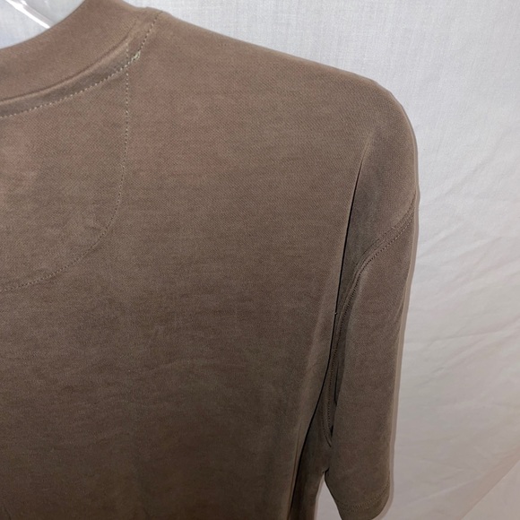 Tommy Bahama T Shirt Men Large Lrg L Brown Short Sleeve Henley - Picture 10 of 12